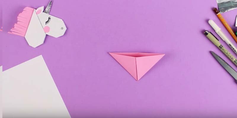 Закладка єдиноріг з паперу шаблони, роздруківки і схема орігамі Закладка єдиноріг з паперу шаблони, роздруківки і схема орігамі