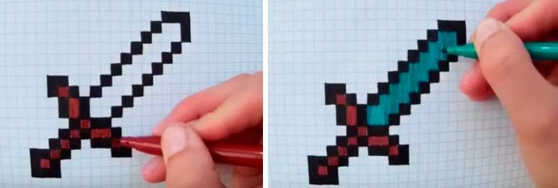 Як намалювати майнкрафт Стіва, Алекс, скіни по клітинках і олівцем