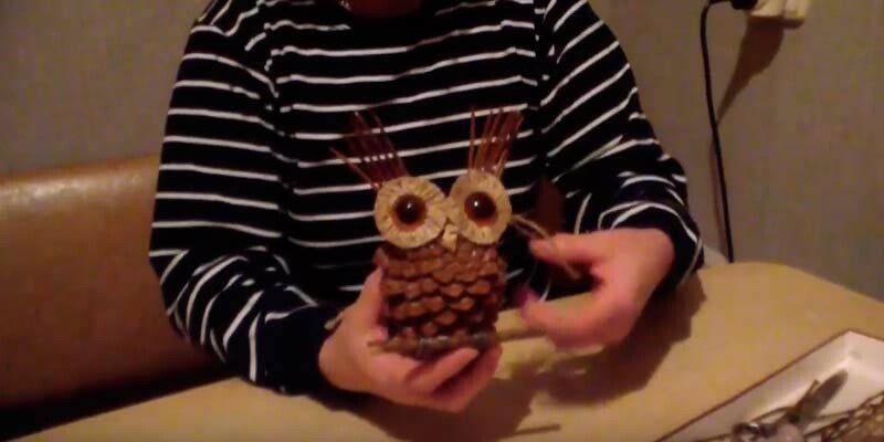 Осінні вироби з шишок своїми руками для школи та дитячого садка