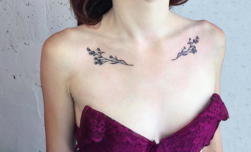 Жіночі тату на ключиці цікаві ідеї (70 фото) Жіночі тату на ключиці цікаві ідеї (70 фото)