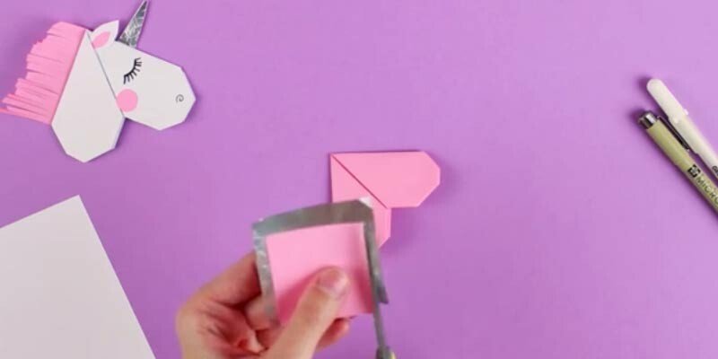 Закладка єдиноріг з паперу шаблони, роздруківки і схема орігамі Закладка єдиноріг з паперу шаблони, роздруківки і схема орігамі