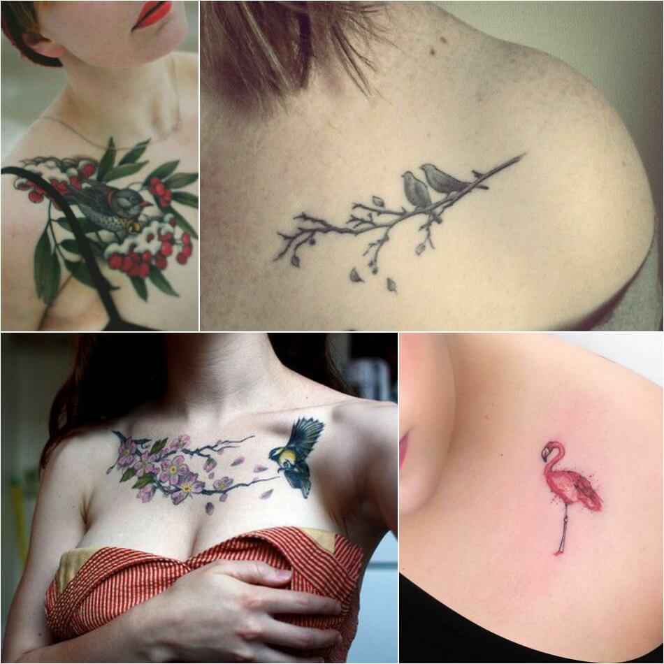 Жіночі тату на ключиці цікаві ідеї (70 фото) Жіночі тату на ключиці цікаві ідеї (70 фото)