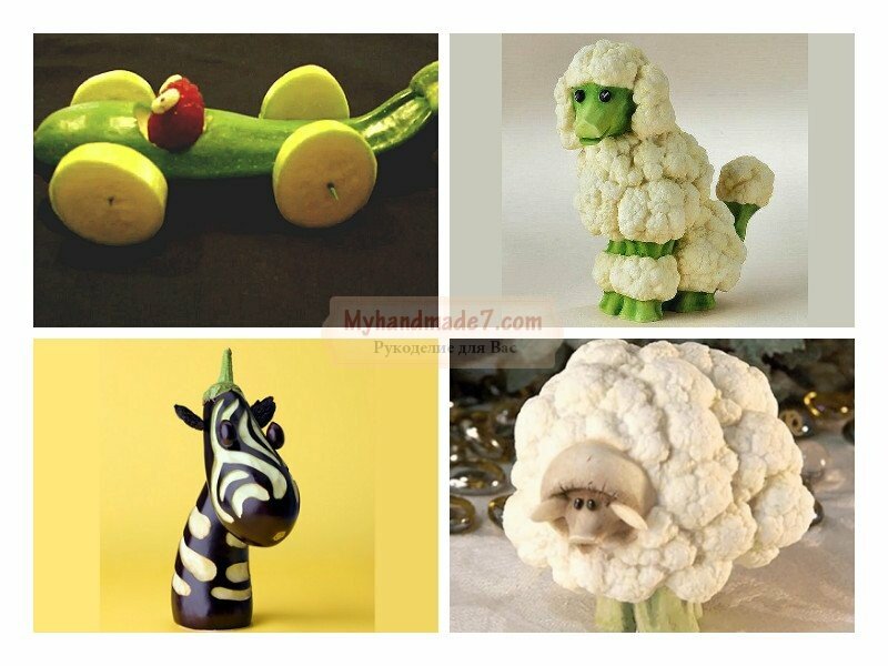 Вироби з овочів та фруктів своїми руками для дитячого саду і виставки