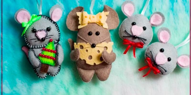 Мишка з фетру своїми руками з викрійками — символ 2020 року