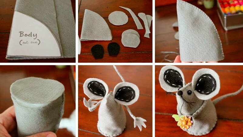 Мишка з фетру своїми руками з викрійками — символ 2020 року Мишка з фетру своїми руками з викрійками — символ 2020 року