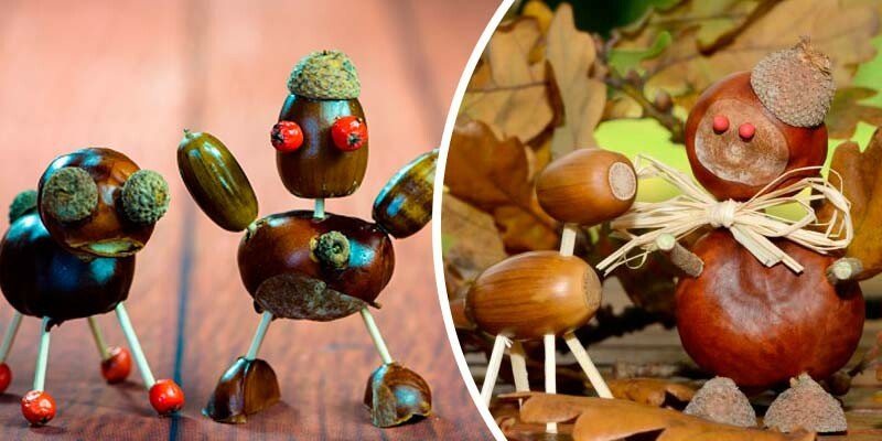 Вироби з каштанів на тему осінь у дитячий садок та школу