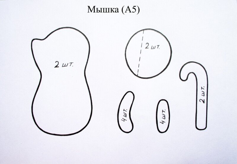 Мишка з фетру своїми руками з викрійками — символ 2020 року Мишка з фетру своїми руками з викрійками — символ 2020 року