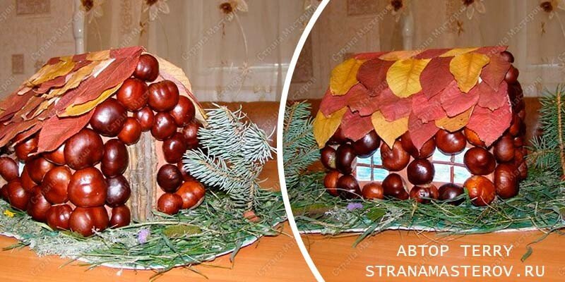 Вироби з каштанів на тему осінь у дитячий садок та школу