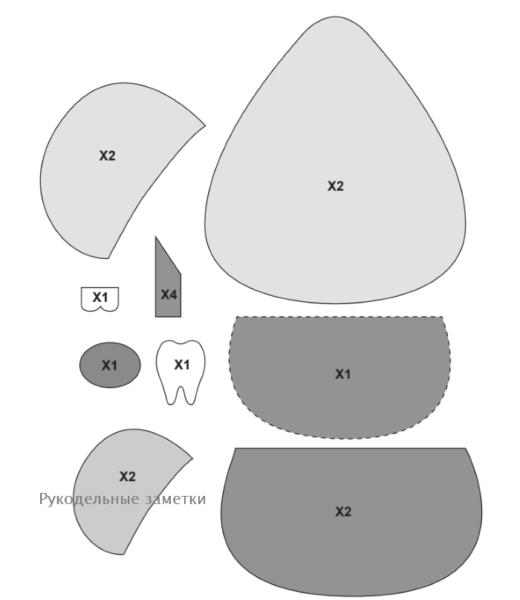 Мишка з фетру своїми руками з викрійками — символ 2020 року Мишка з фетру своїми руками з викрійками — символ 2020 року