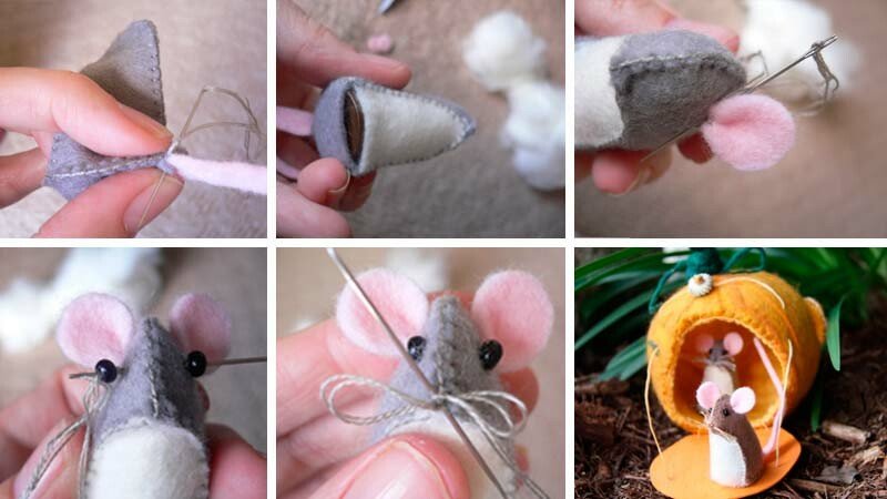 Мишка з фетру своїми руками з викрійками — символ 2020 року Мишка з фетру своїми руками з викрійками — символ 2020 року