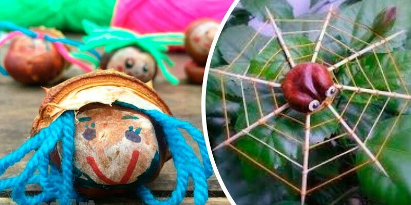 Вироби з каштанів на тему осінь у дитячий садок та школу