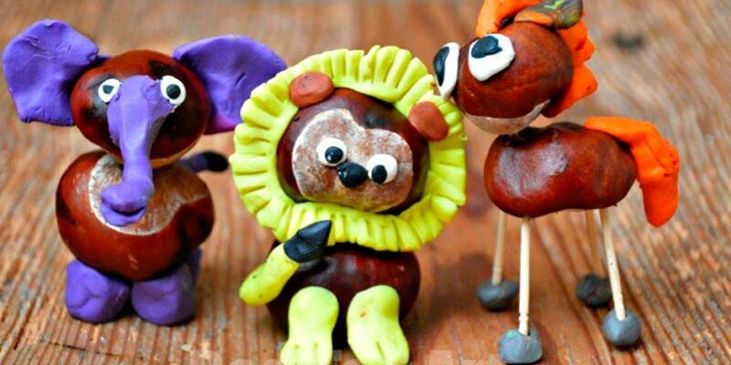 Вироби з каштанів на тему осінь у дитячий садок та школу