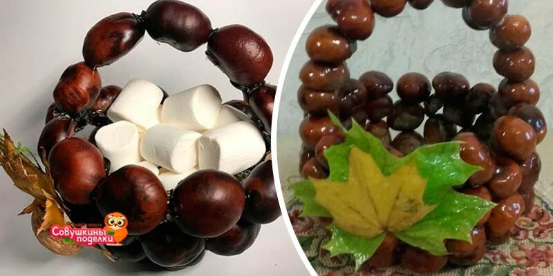 Вироби з каштанів на тему осінь у дитячий садок та школу