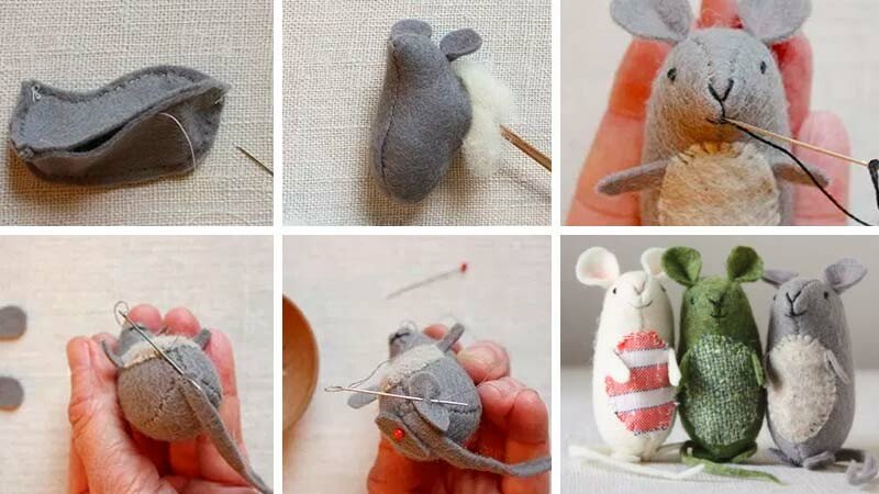 Мишка з фетру своїми руками з викрійками — символ 2020 року Мишка з фетру своїми руками з викрійками — символ 2020 року