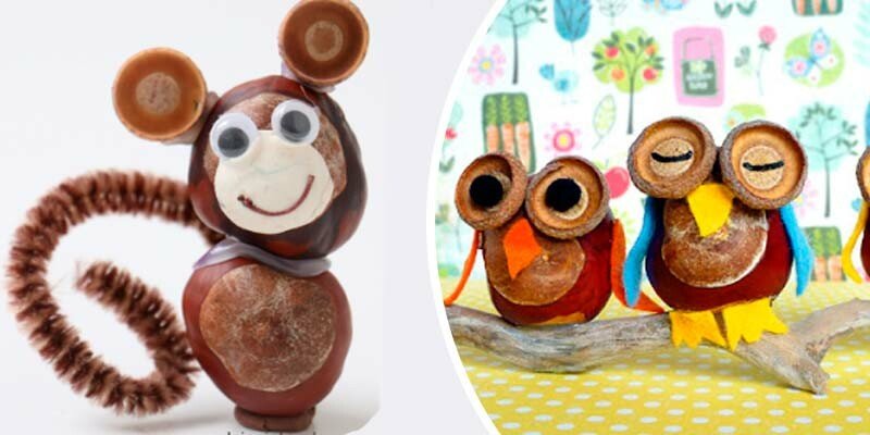 Вироби з каштанів на тему осінь у дитячий садок та школу