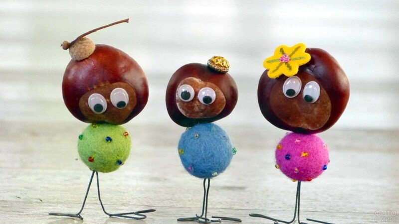 Вироби з каштанів на тему осінь у дитячий садок та школу