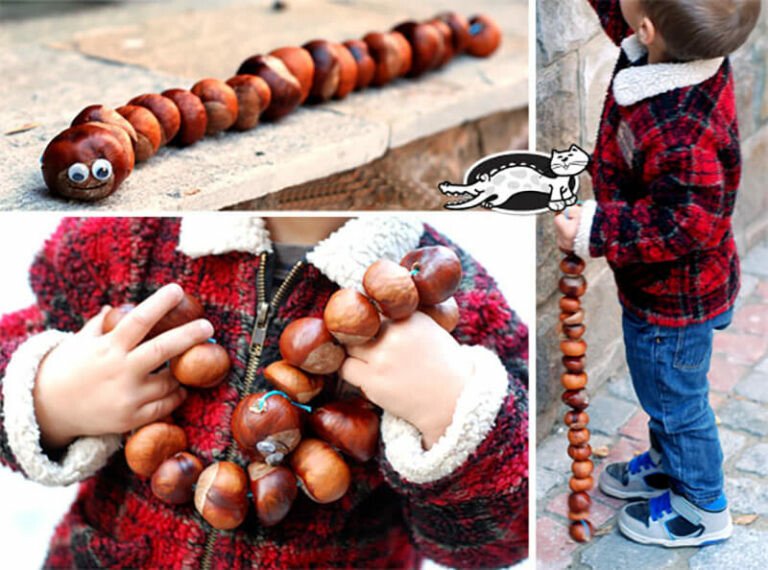 Вироби з каштанів на тему осінь у дитячий садок та школу