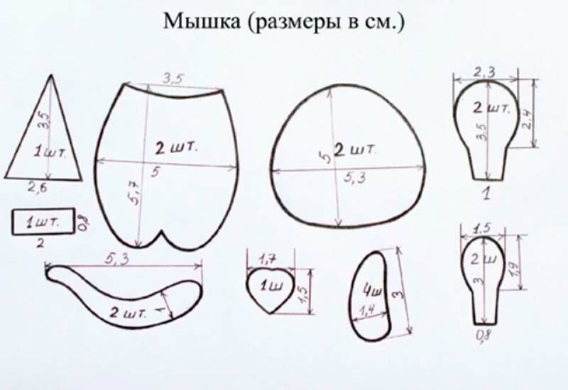 Мишка з фетру своїми руками з викрійками — символ 2020 року Мишка з фетру своїми руками з викрійками — символ 2020 року