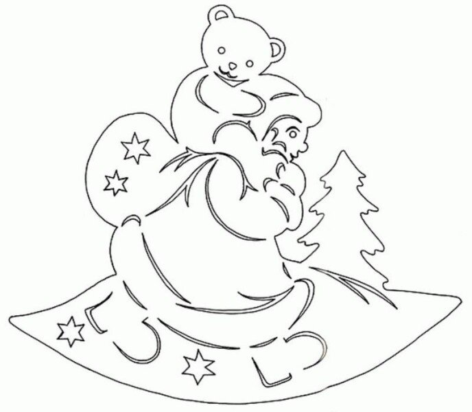 Дід мороз з паперу своїми руками + шаблони і трафарети для вирізання Дід мороз з паперу своїми руками + шаблони і трафарети для вирізання