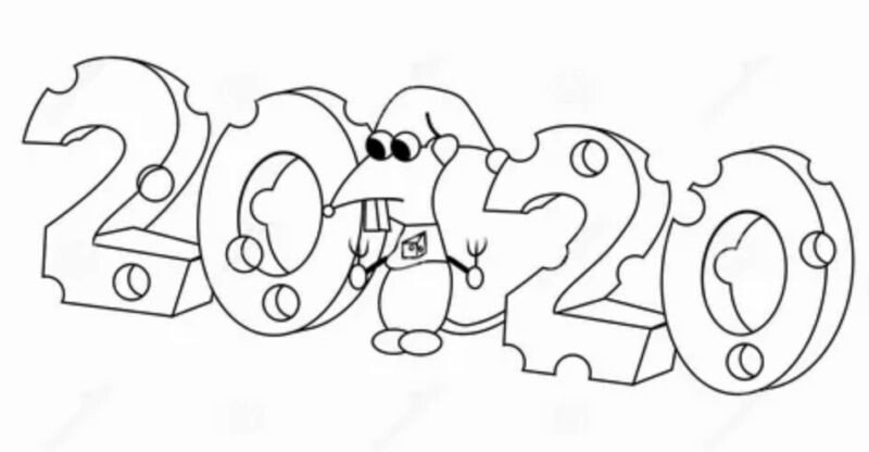 Трафарети на вікна до нового року 2020 для вирізання з паперу
