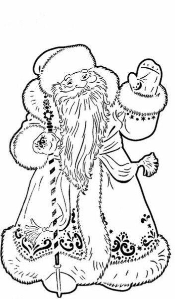 Дід мороз з паперу своїми руками + шаблони і трафарети для вирізання