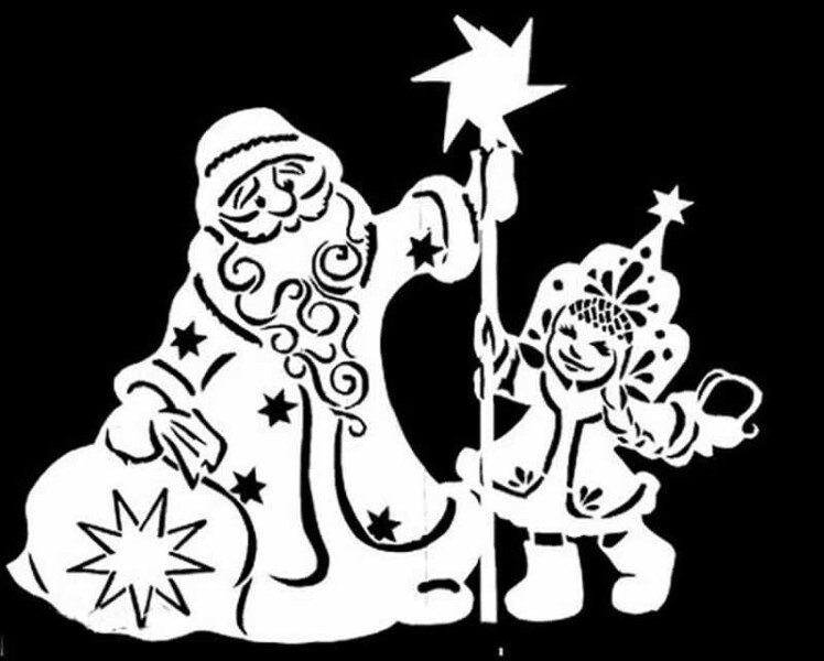 Трафарети на вікна до нового року 2020 для вирізання з паперу