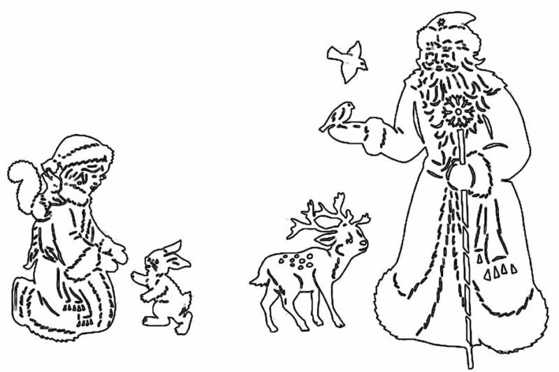 Дід мороз з паперу своїми руками + шаблони і трафарети для вирізання Дід мороз з паперу своїми руками + шаблони і трафарети для вирізання