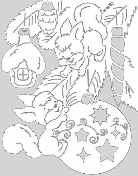 Трафарети на вікна до нового року 2020 для вирізання з паперу