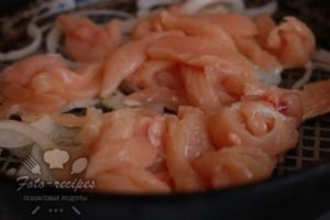 Овочеве рагу з куркою і капустою на сковороді   фото рецепт