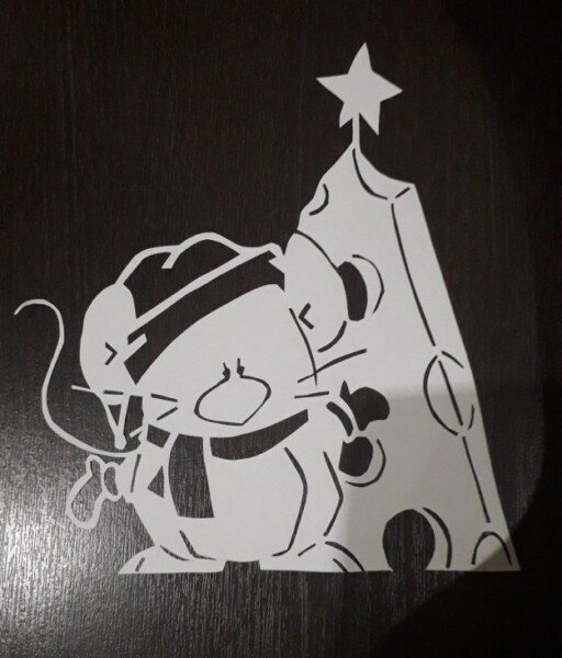 Трафарети на вікна до нового року 2020 для вирізання з паперу