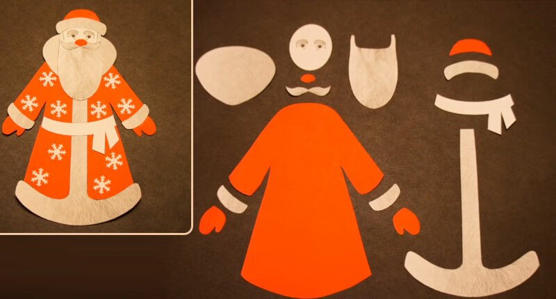 Дід мороз з паперу своїми руками + шаблони і трафарети для вирізання Дід мороз з паперу своїми руками + шаблони і трафарети для вирізання