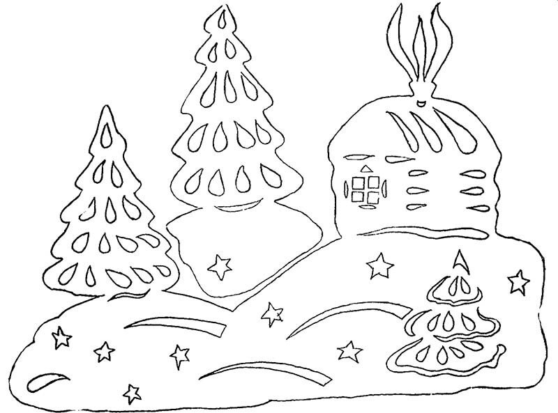 Трафарети на вікна до нового року 2020 для вирізання з паперу