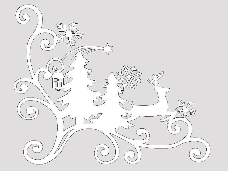 Трафарети на вікна до нового року 2020 для вирізання з паперу