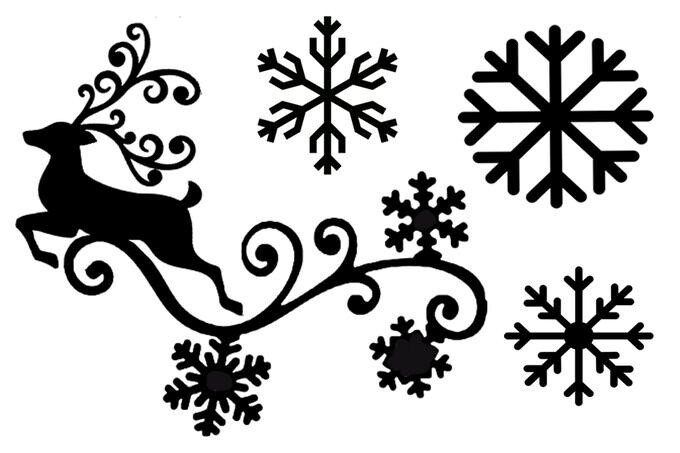 Трафарети на вікна до нового року 2020 для вирізання з паперу