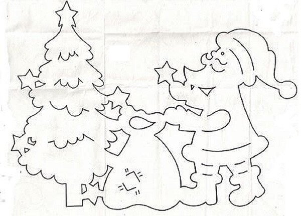 Трафарети на вікна до нового року 2020 для вирізання з паперу