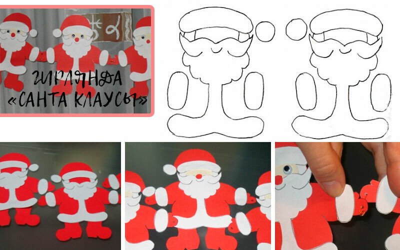 Дід мороз з паперу своїми руками + шаблони і трафарети для вирізання Дід мороз з паперу своїми руками + шаблони і трафарети для вирізання