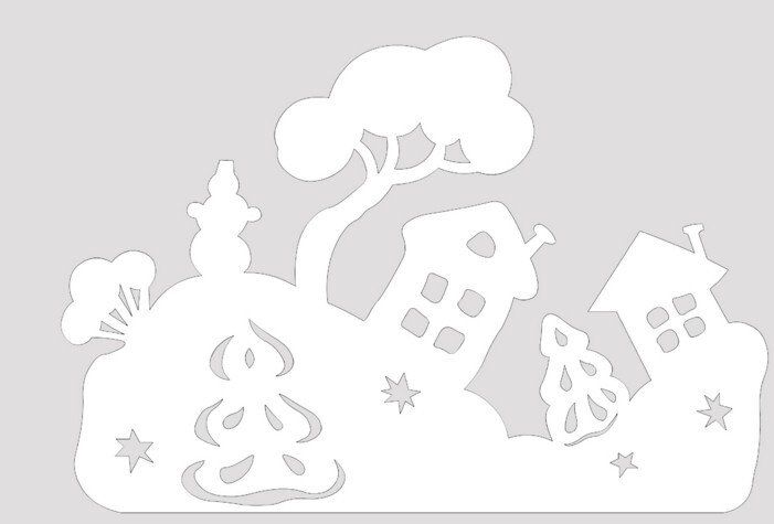 Трафарети на вікна до нового року 2020 для вирізання з паперу