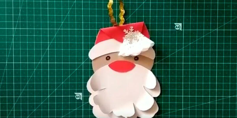 Дід мороз з паперу своїми руками + шаблони і трафарети для вирізання