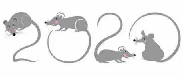 Трафарети миші (щура) для вирізання на новий рік 2020