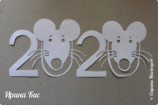 Трафарети миші (щура) для вирізання на новий рік 2020