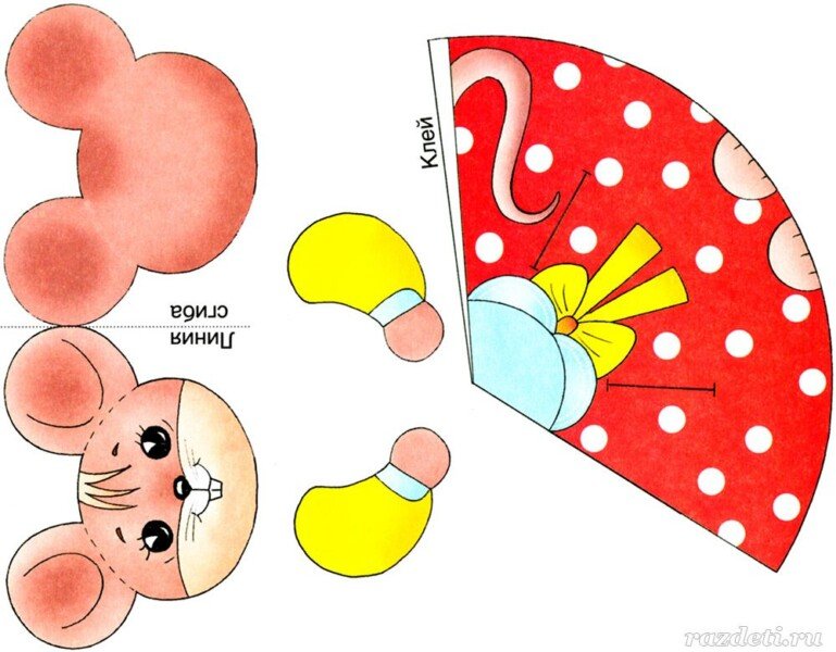 Трафарети миші (щура) для вирізання на новий рік 2020