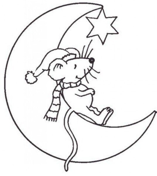 Трафарети миші (щура) для вирізання на новий рік 2020