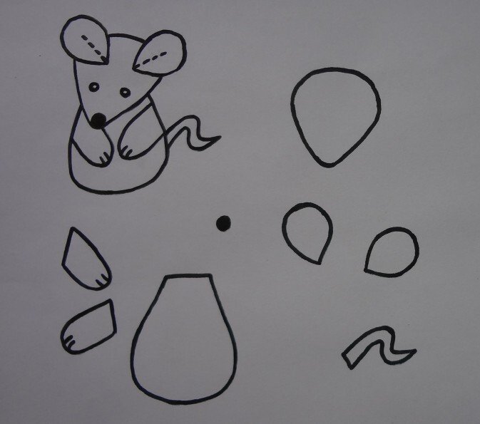 Трафарети миші (щура) для вирізання на новий рік 2020