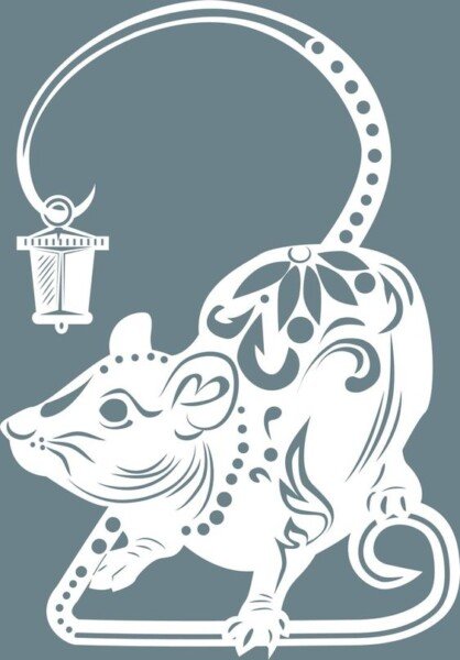 Трафарети миші (щура) для вирізання на новий рік 2020