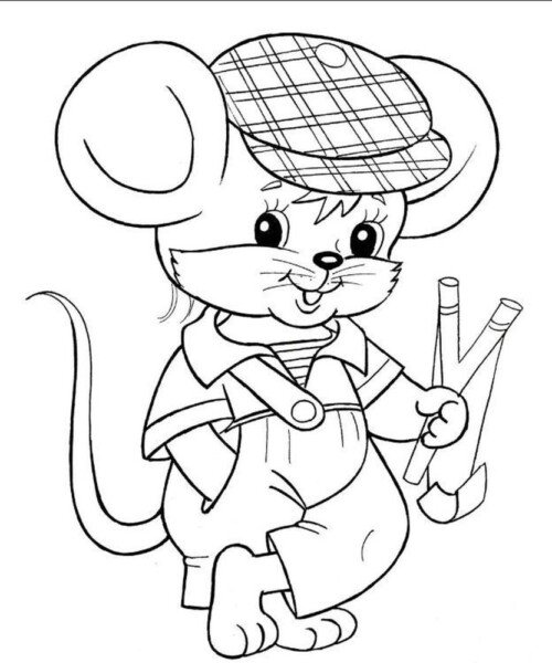 Трафарети миші (щура) для вирізання на новий рік 2020