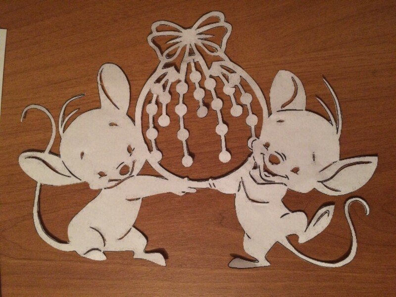 Трафарети миші (щура) для вирізання на новий рік 2020