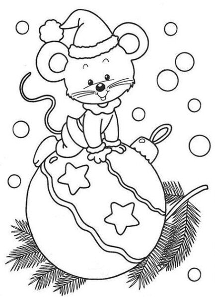 Трафарети миші (щура) для вирізання на новий рік 2020