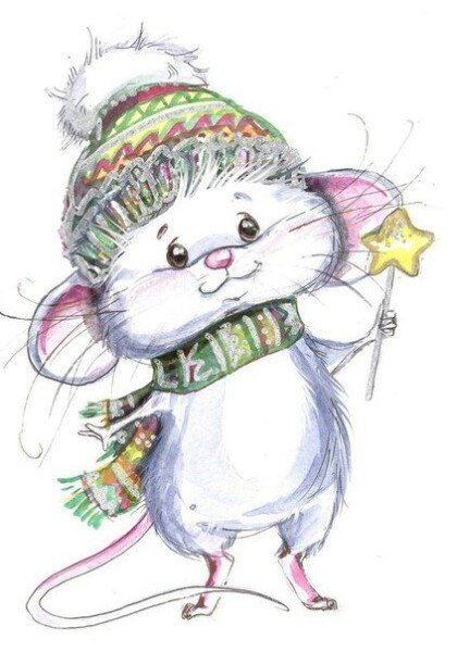 Трафарети миші (щура) для вирізання на новий рік 2020