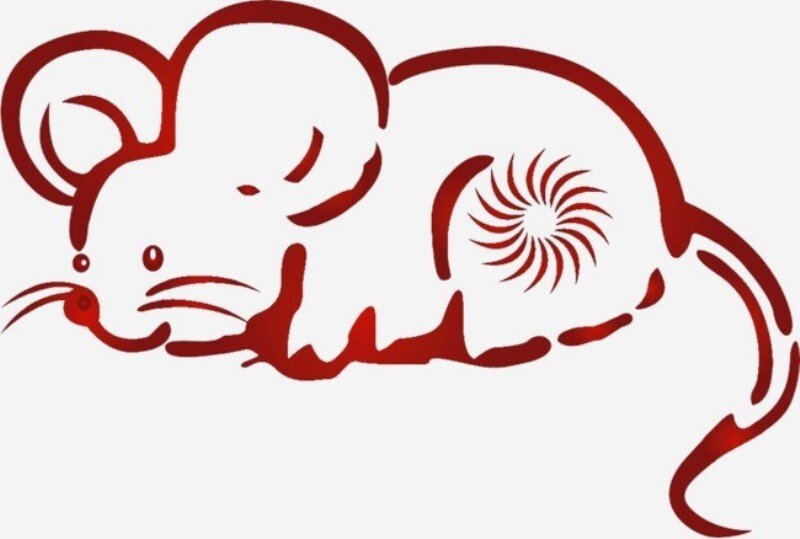 Трафарети миші (щура) для вирізання на новий рік 2020