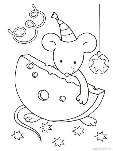 Трафарети миші (щура) для вирізання на новий рік 2020